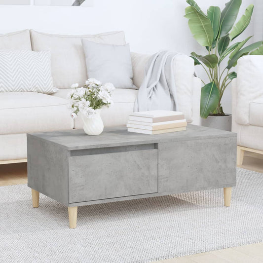 Table basse gris béton 90x50x36,5 cm en bois