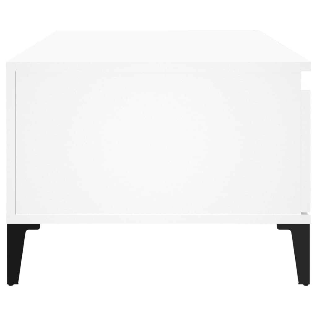 Table basse blanche 90x50x36,5 cm en bois