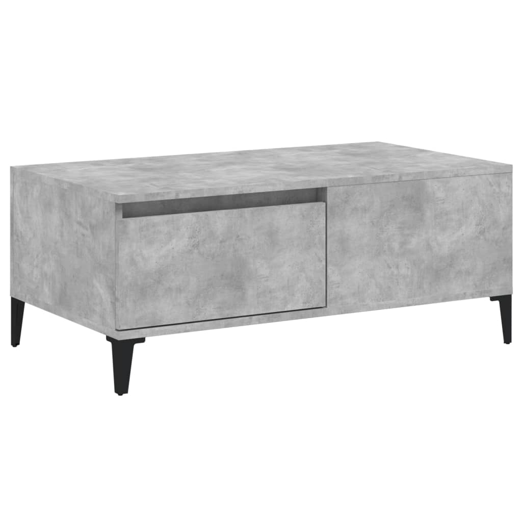 Table basse gris béton 90x50x36,5 cm en bois
