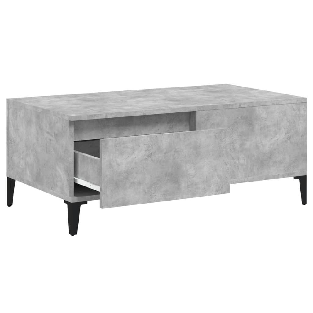 Table basse gris béton 90x50x36,5 cm en bois
