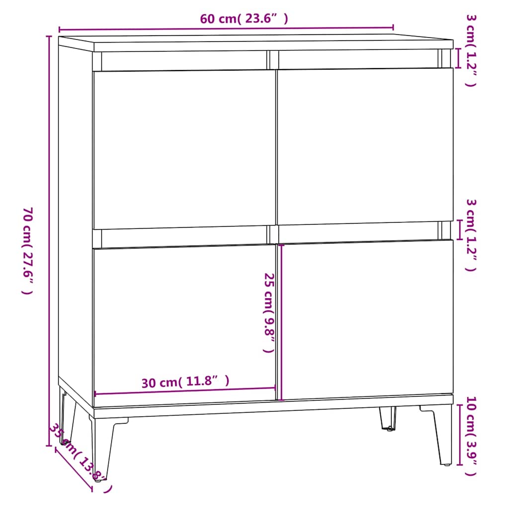 Sideboard Sonoma-Eiche 60x35x70 cm Holzwerkstoff