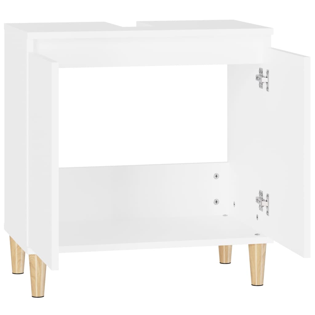 Meuble lavabo blanc 58x33x60 cm en bois