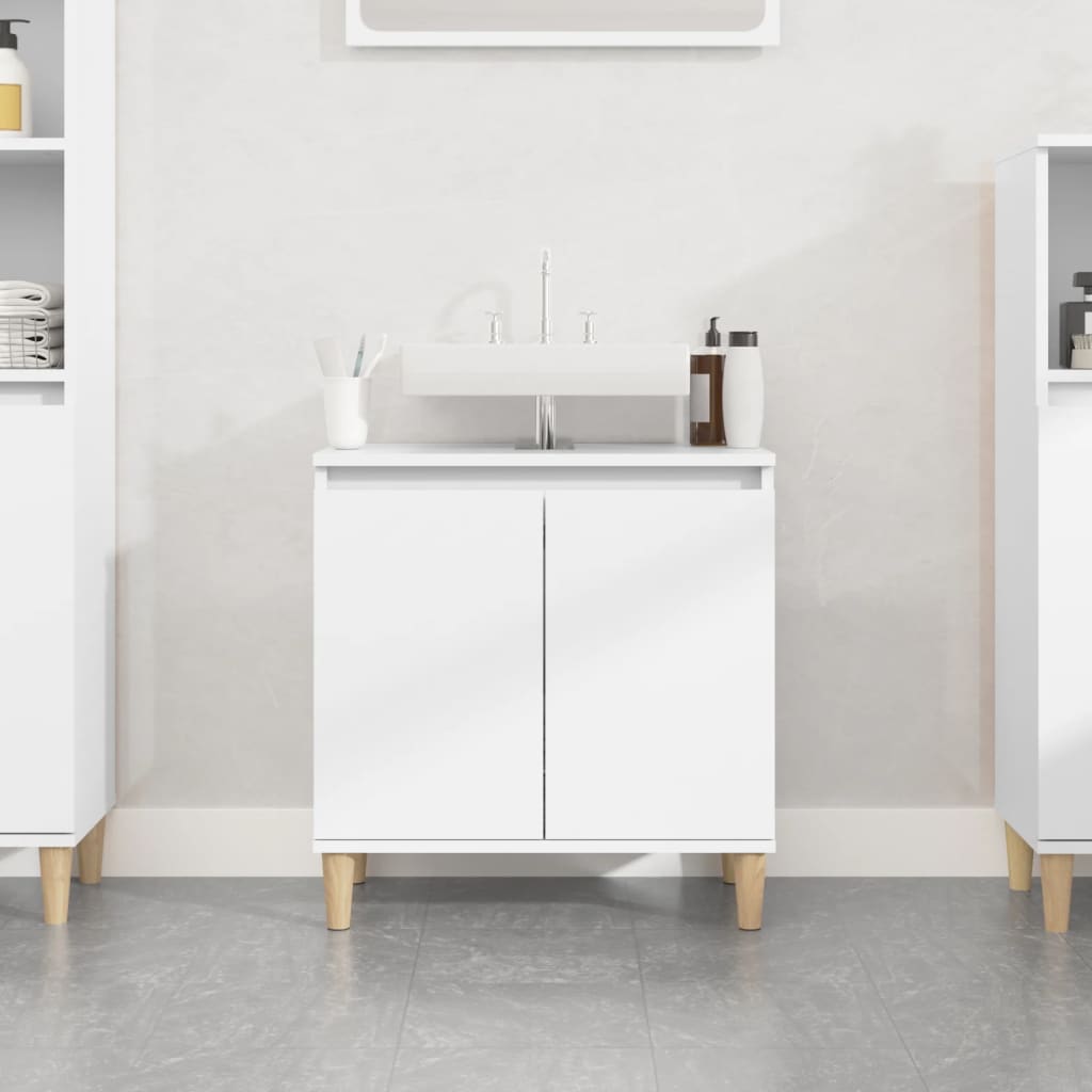 Meuble lavabo blanc 58x33x60 cm en bois