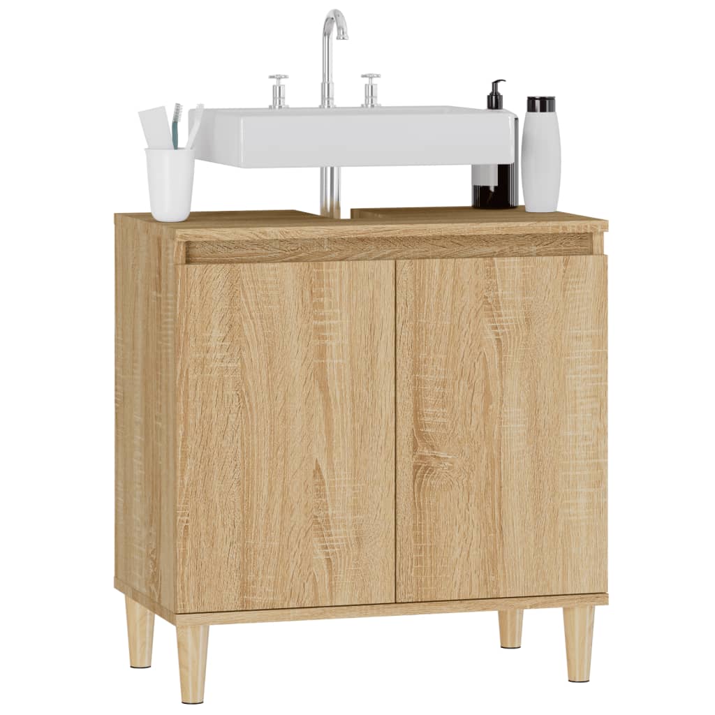 Waschbeckenunterschrank Sonoma-Eiche 58x33x60 cm Holzwerkstoff