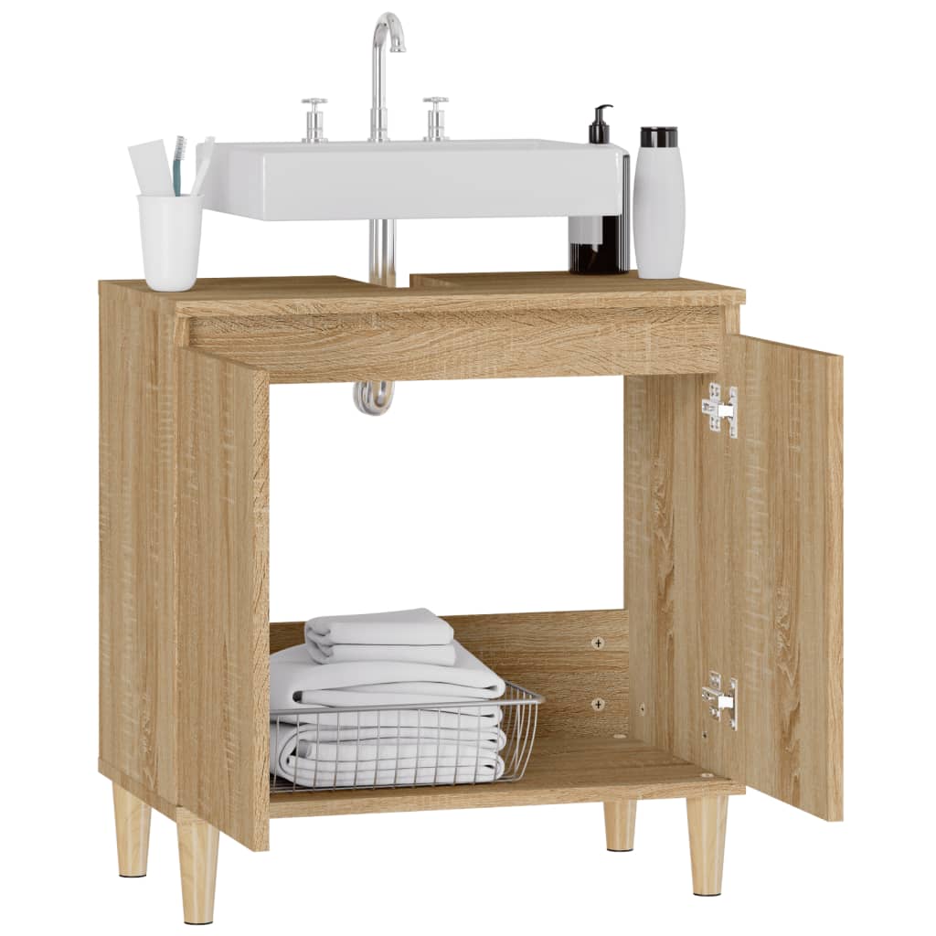 Waschbeckenunterschrank Sonoma-Eiche 58x33x60 cm Holzwerkstoff