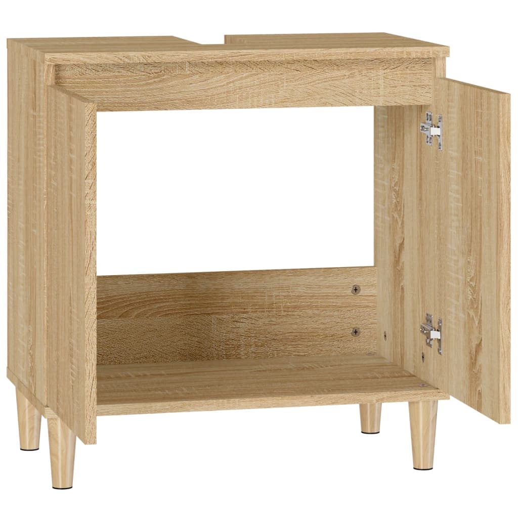 Waschbeckenunterschrank Sonoma-Eiche 58x33x60 cm Holzwerkstoff
