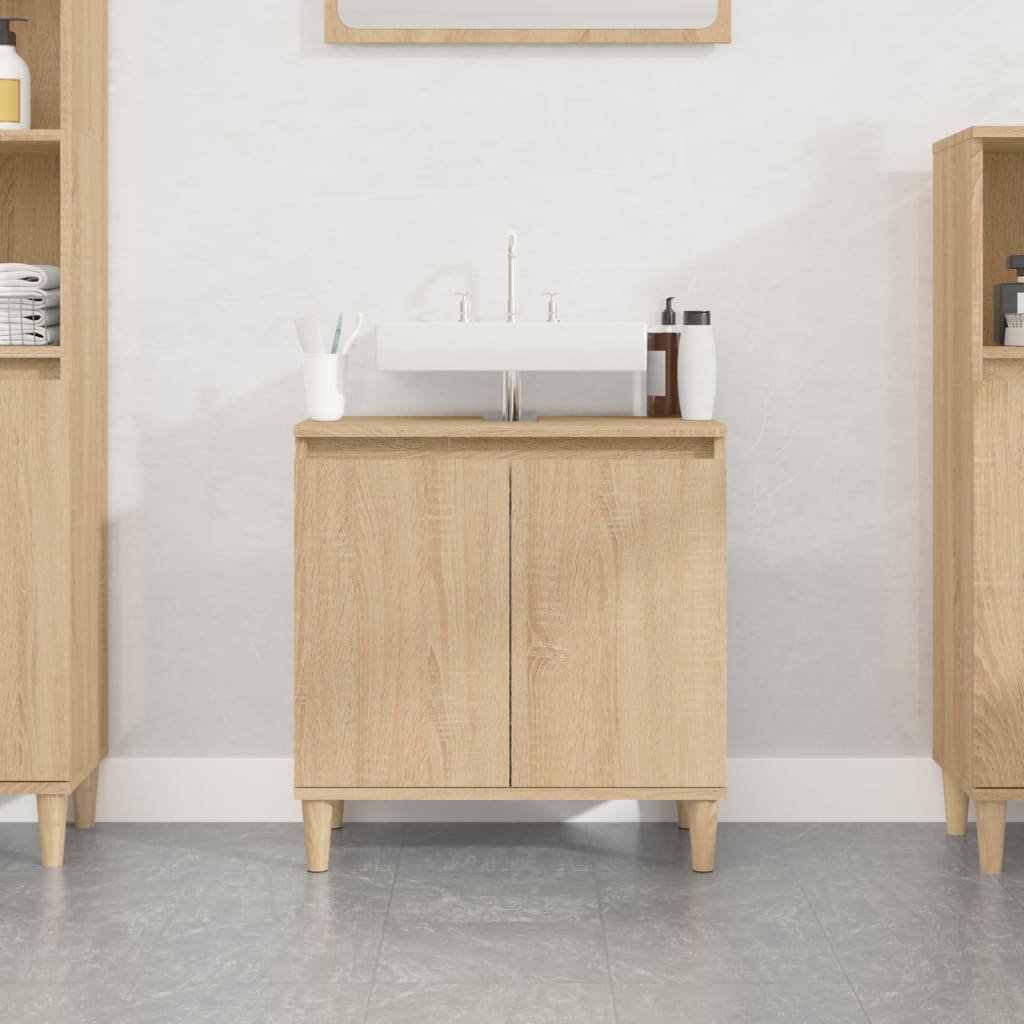 Waschbeckenunterschrank Sonoma-Eiche 58x33x60 cm Holzwerkstoff