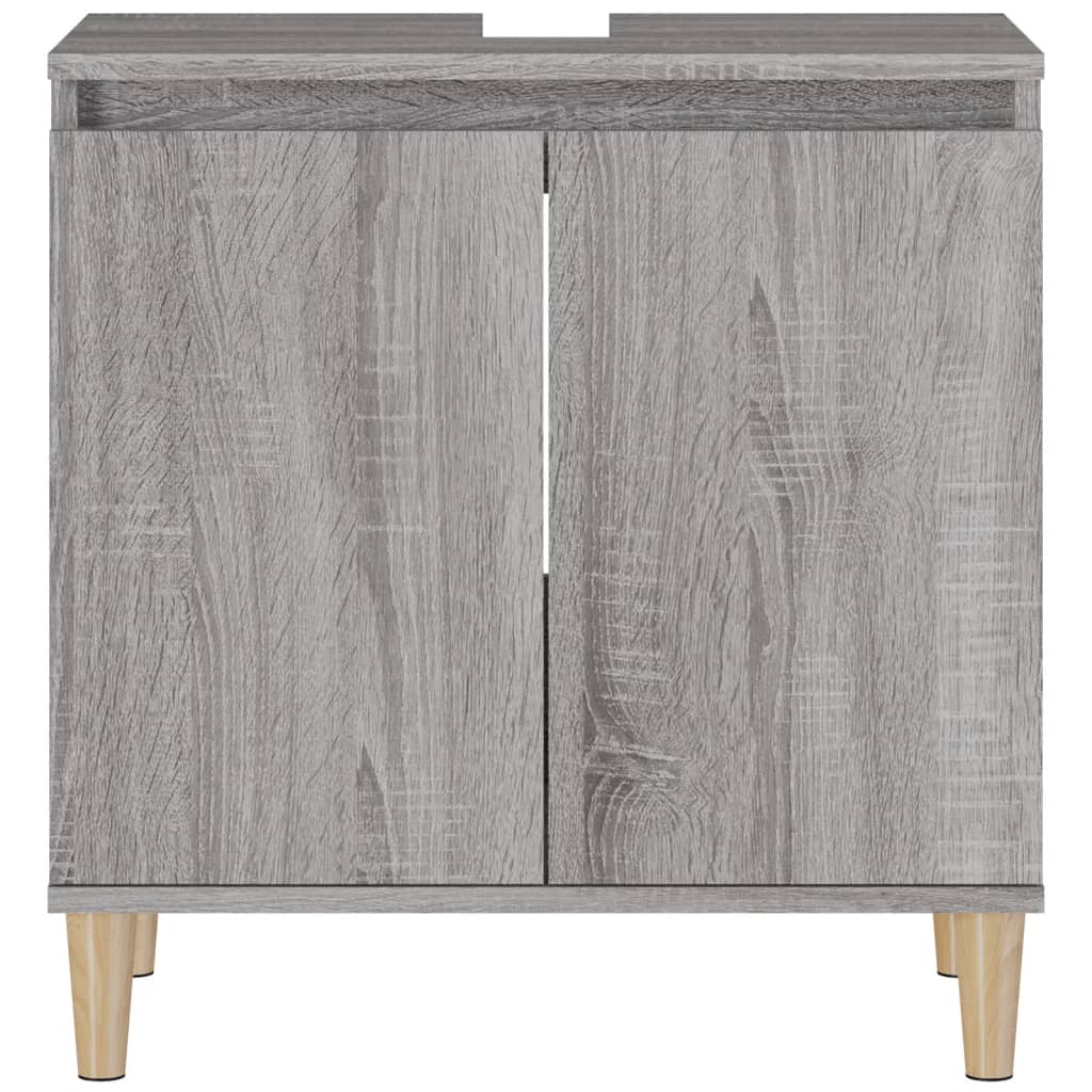 Waschbeckenunterschrank Grau Sonoma 58x33x60 cm Holzwerkstoff