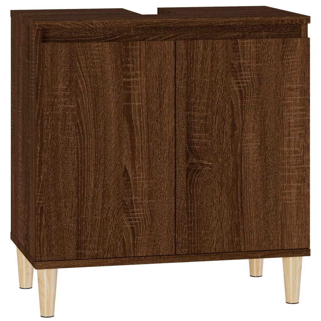 Meuble vasque aspect chêne marron 58x33x60 cm