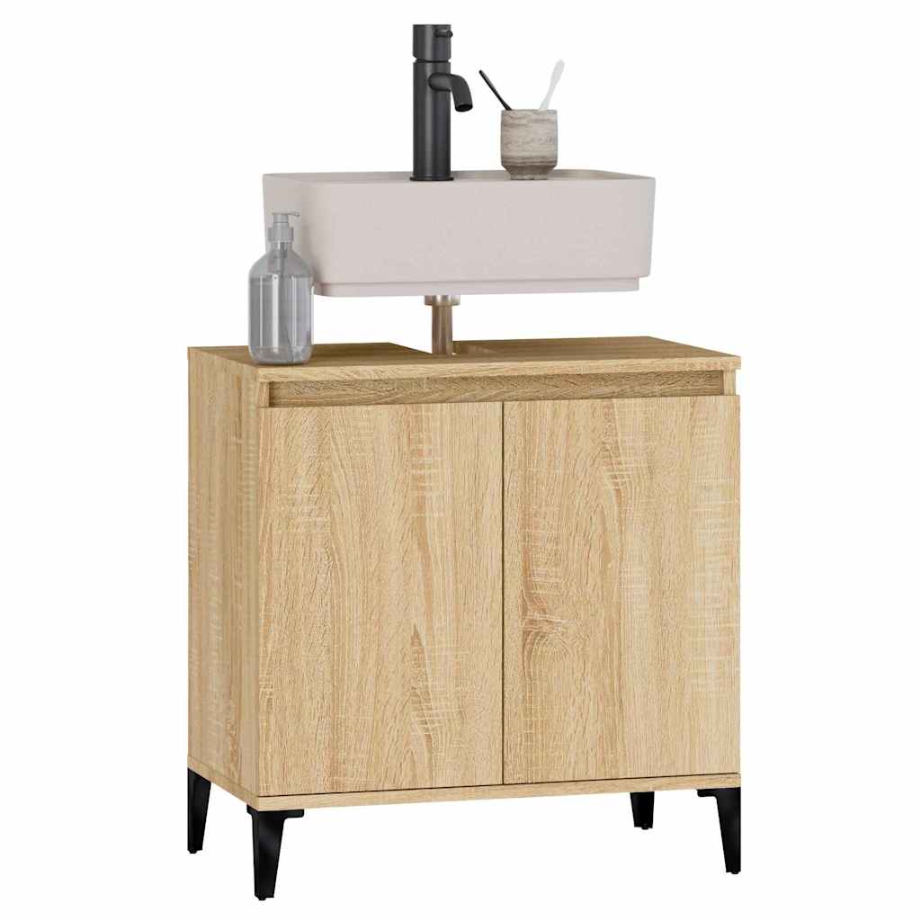 Waschbeckenunterschrank Sonoma-Eiche 58x33x60 cm Holzwerkstoff