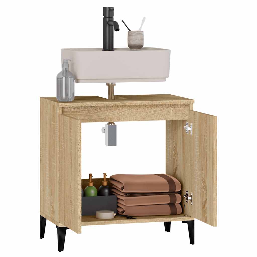 Waschbeckenunterschrank Sonoma-Eiche 58x33x60 cm Holzwerkstoff