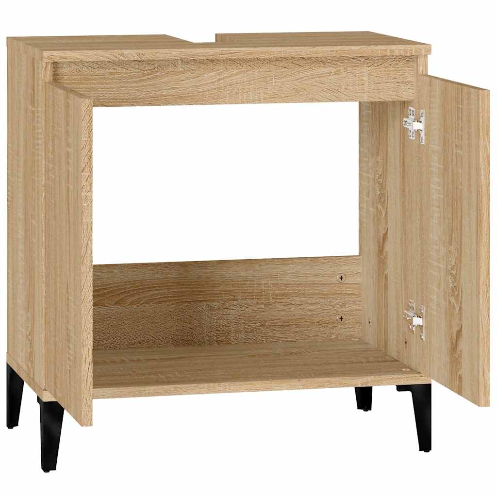 Waschbeckenunterschrank Sonoma-Eiche 58x33x60 cm Holzwerkstoff
