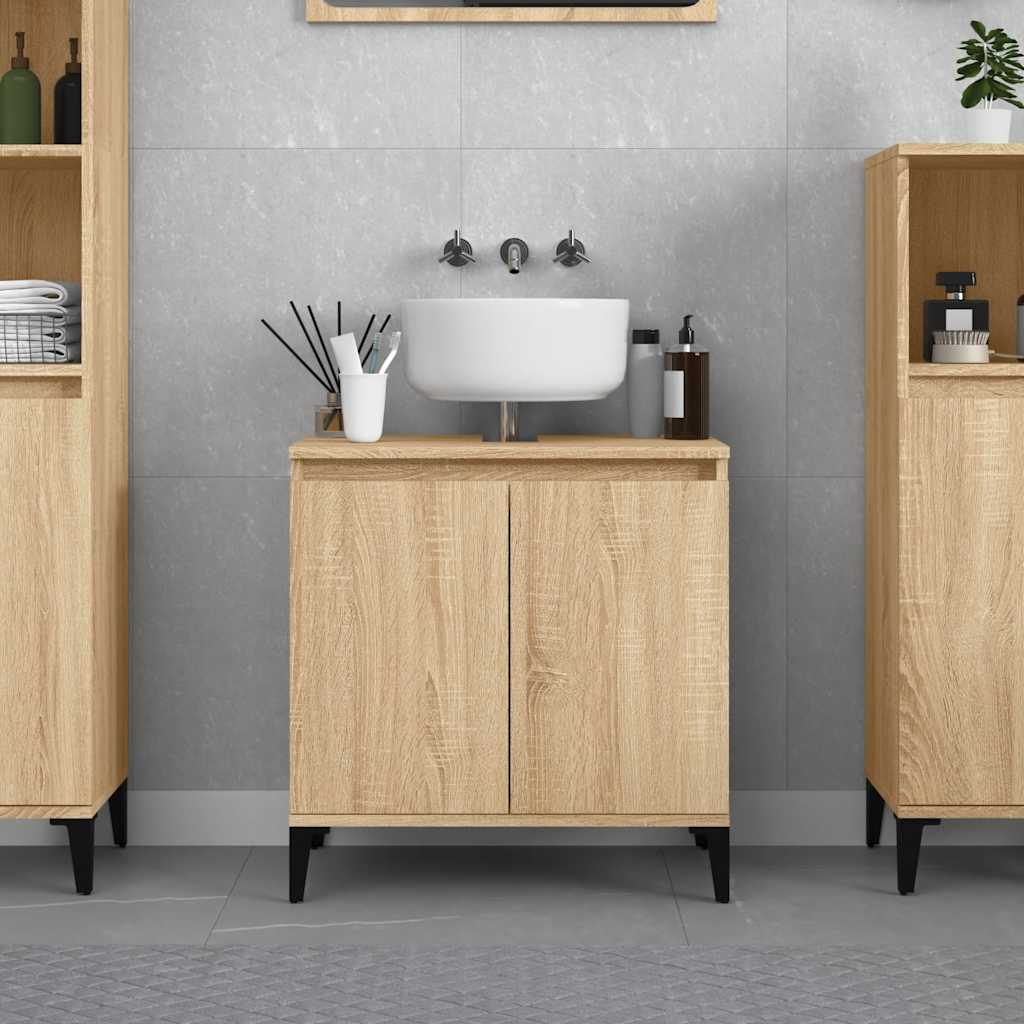 Waschbeckenunterschrank Sonoma-Eiche 58x33x60 cm Holzwerkstoff