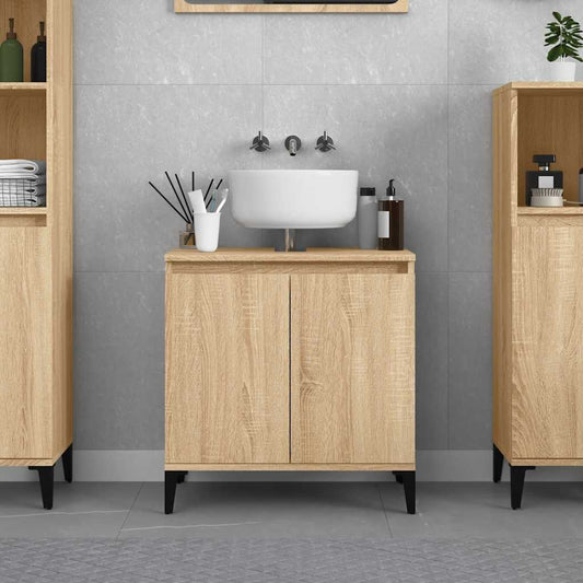 Waschbeckenunterschrank Sonoma-Eiche 58x33x60 cm Holzwerkstoff