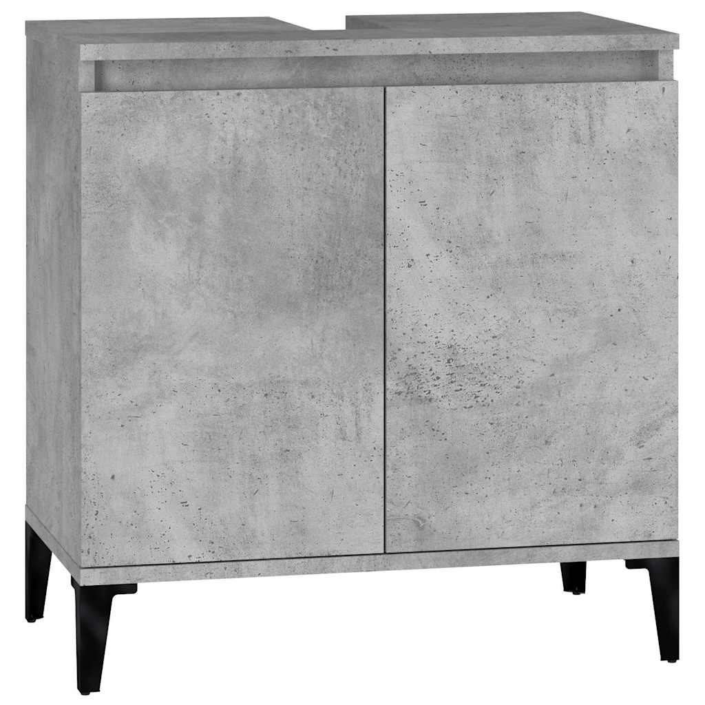 Washbasin base cabinet concrete grey 58x33x60 cm wood material