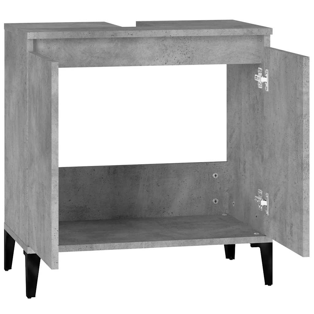 Washbasin base cabinet concrete grey 58x33x60 cm wood material
