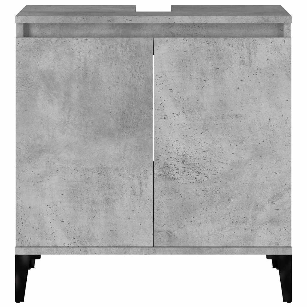 Washbasin base cabinet concrete grey 58x33x60 cm wood material