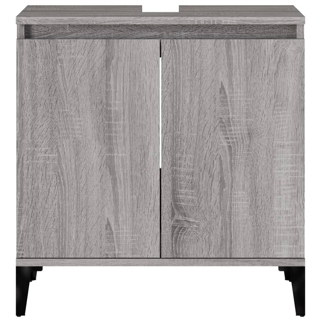 Waschbeckenunterschrank Grau Sonoma 58x33x60 cm Holzwerkstoff