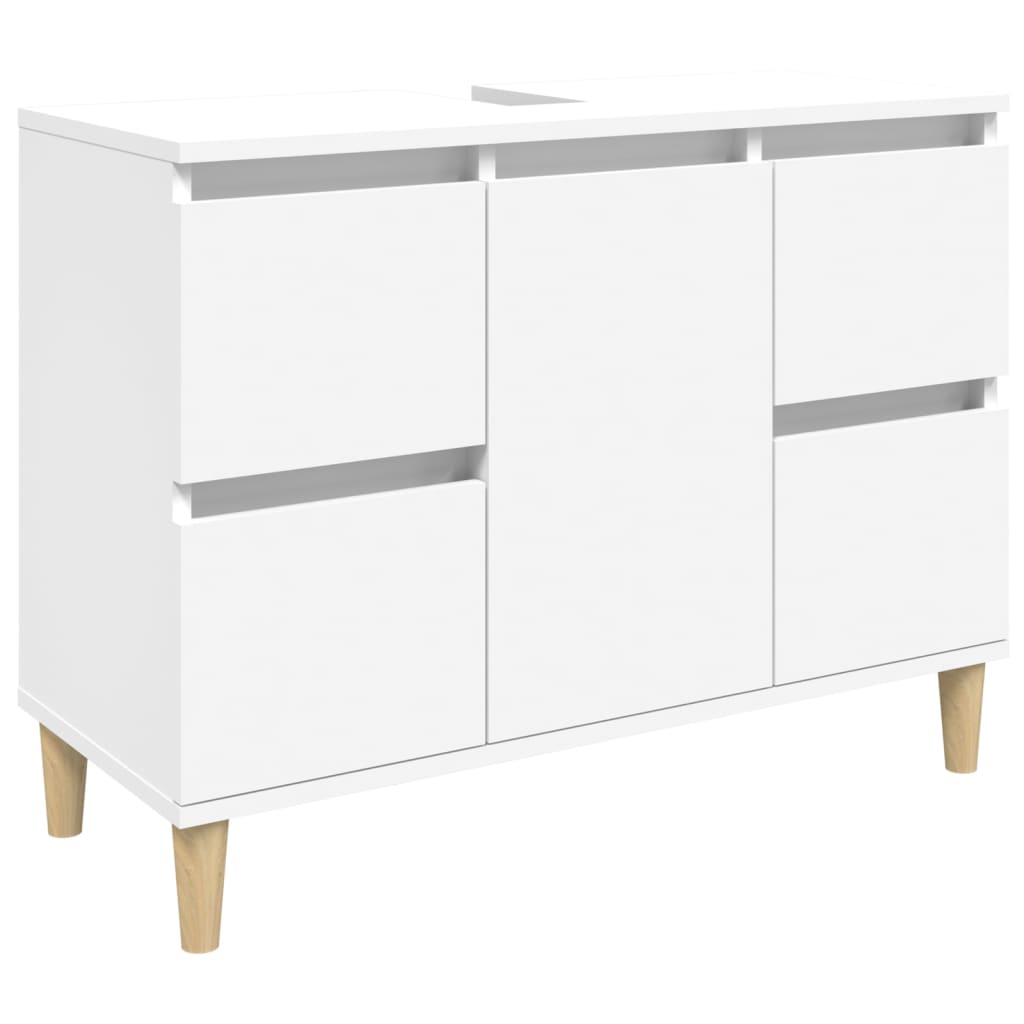 Meuble vasque blanc 80x33x60 cm en bois