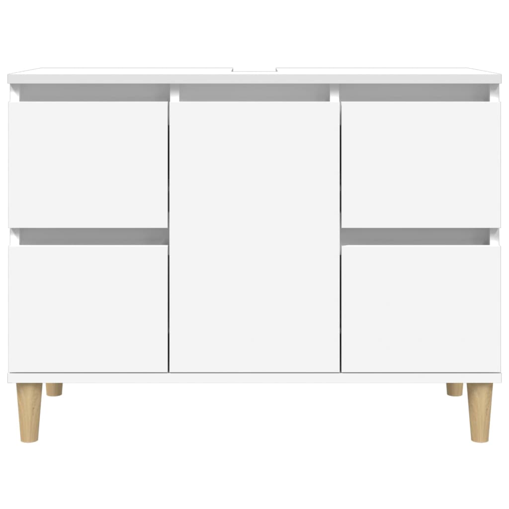 Meuble vasque blanc 80x33x60 cm en bois