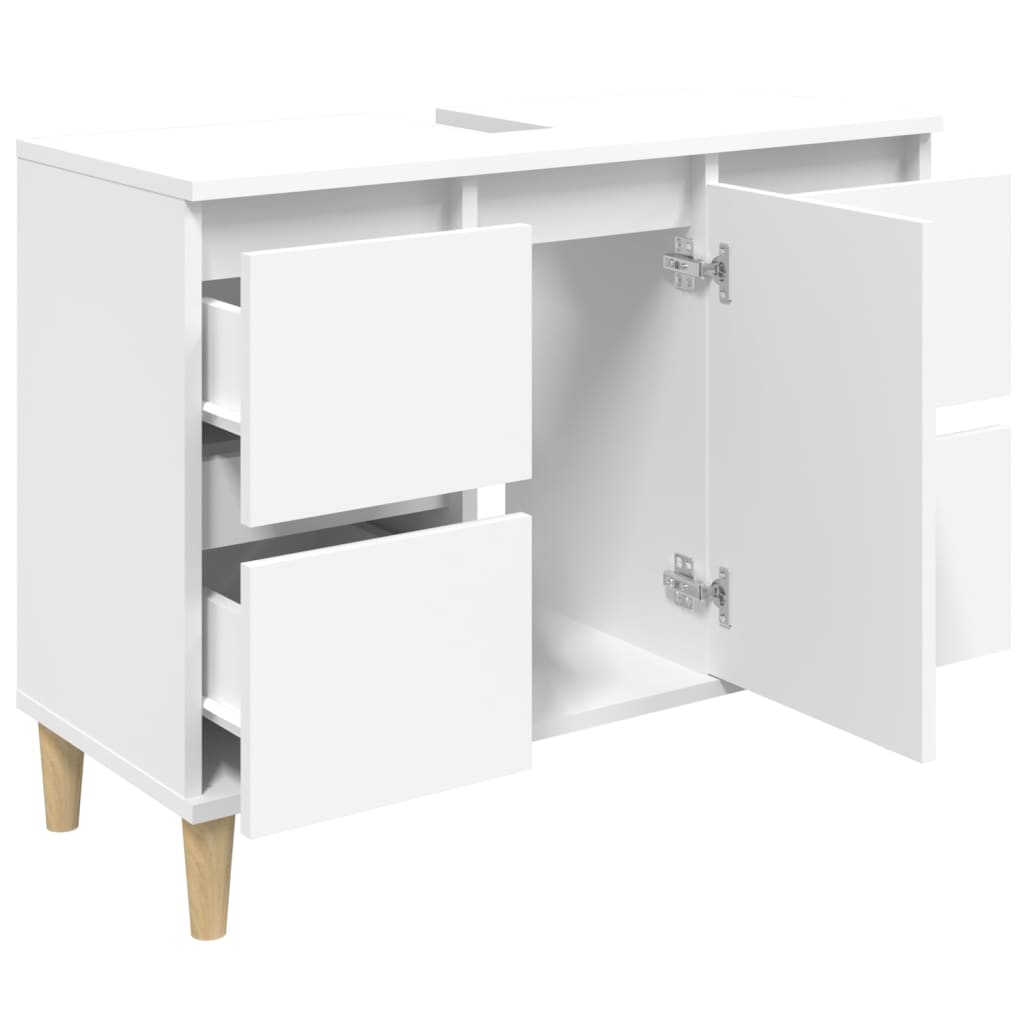 Meuble vasque blanc 80x33x60 cm en bois