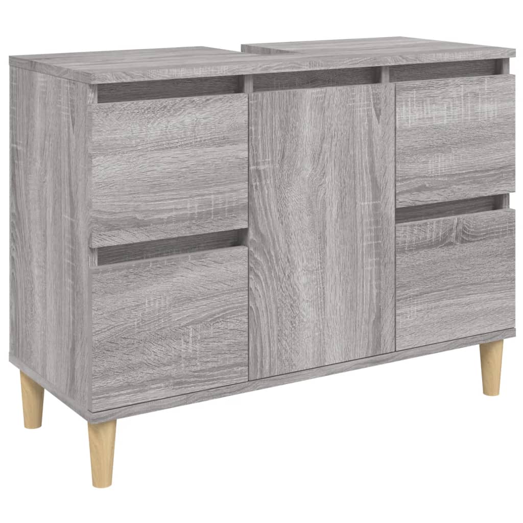 Meuble vasque Sonoma gris 80x33x60 cm en bois