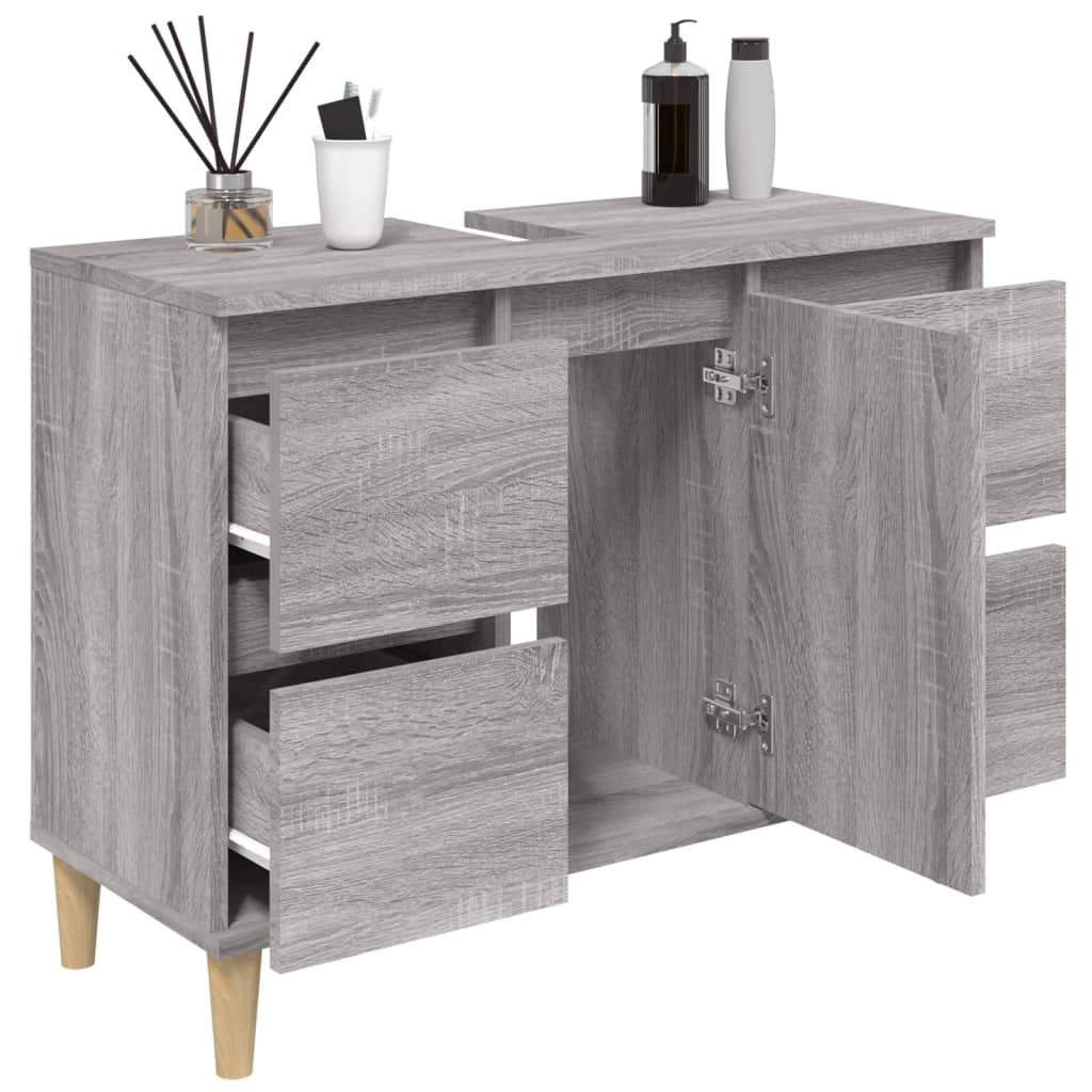 Meuble vasque Sonoma gris 80x33x60 cm en bois