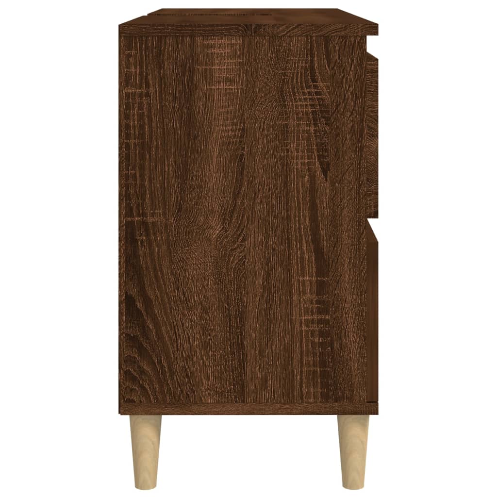 Meuble vasque aspect chêne marron 80x33x60 cm