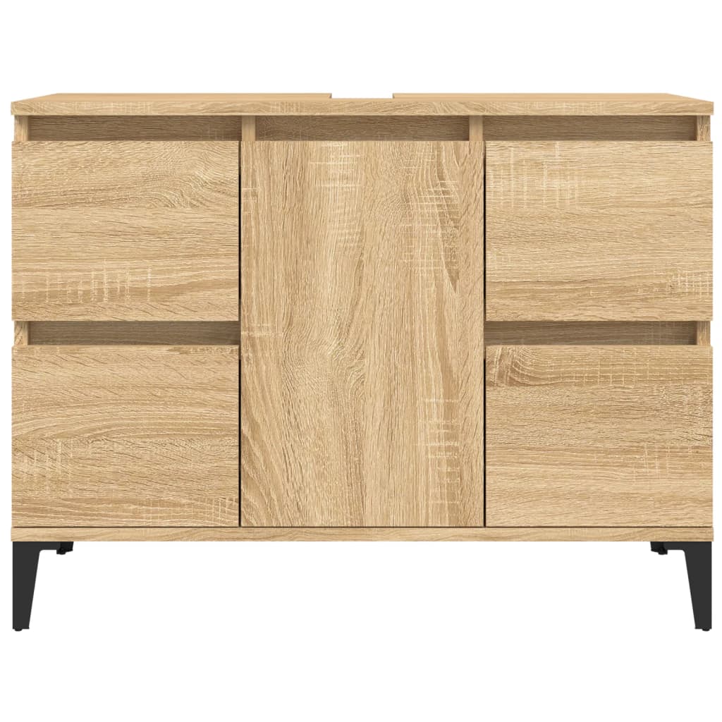 Waschbeckenunterschrank Sonoma-Eiche 80x33x60 cm Holzwerkstoff