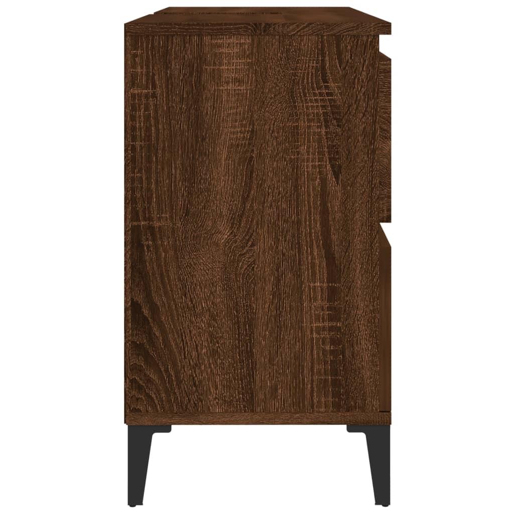 Meuble vasque aspect chêne marron 80x33x60 cm