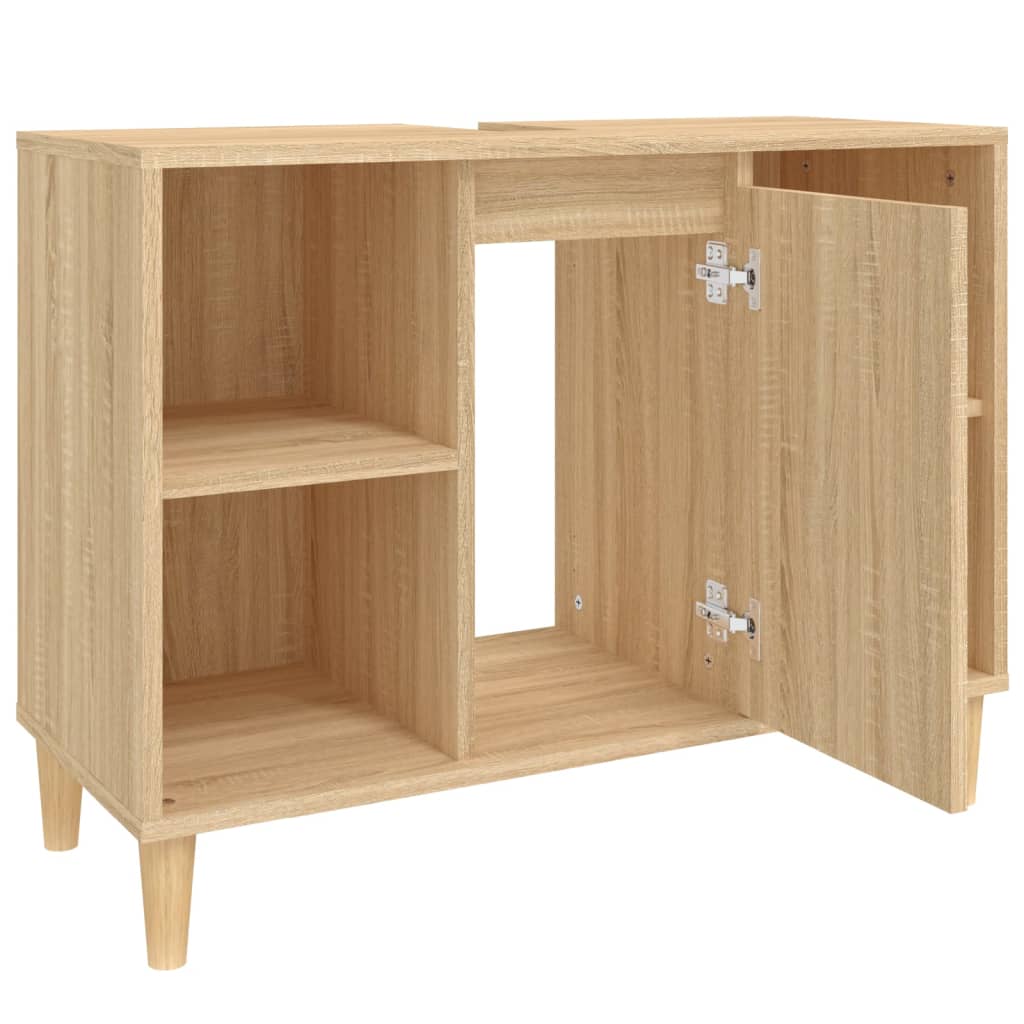 Waschbeckenunterschrank Sonoma-Eiche 80x33x60 cm Holzwerkstoff