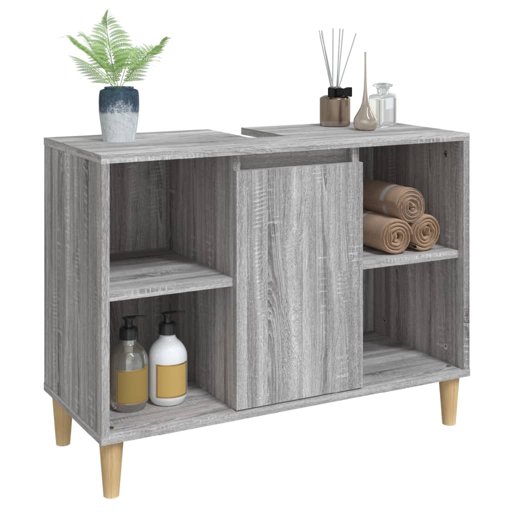 Waschbeckenunterschrank Grau Sonoma 80x33x60 cm Holzwerkstoff