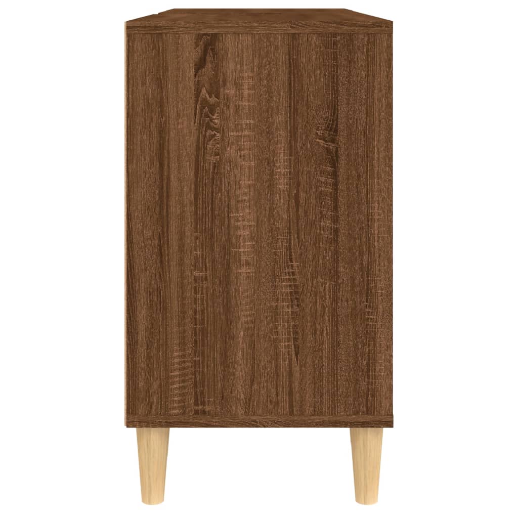 Meuble vasque aspect chêne marron 80x33x60 cm