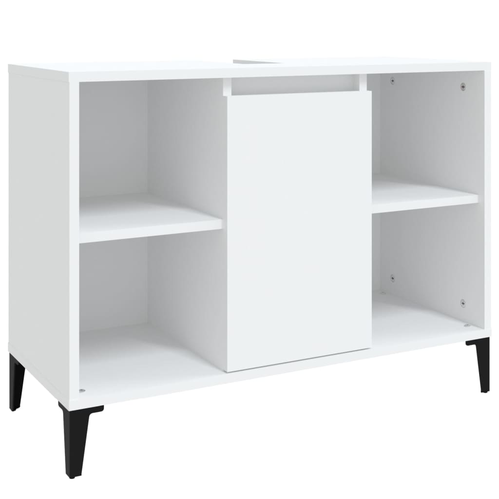 Meuble vasque blanc 80x33x60 cm en bois