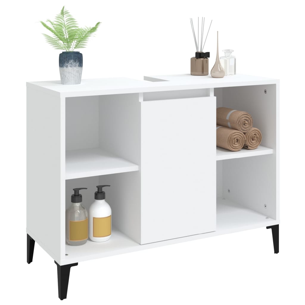 Meuble vasque blanc 80x33x60 cm en bois