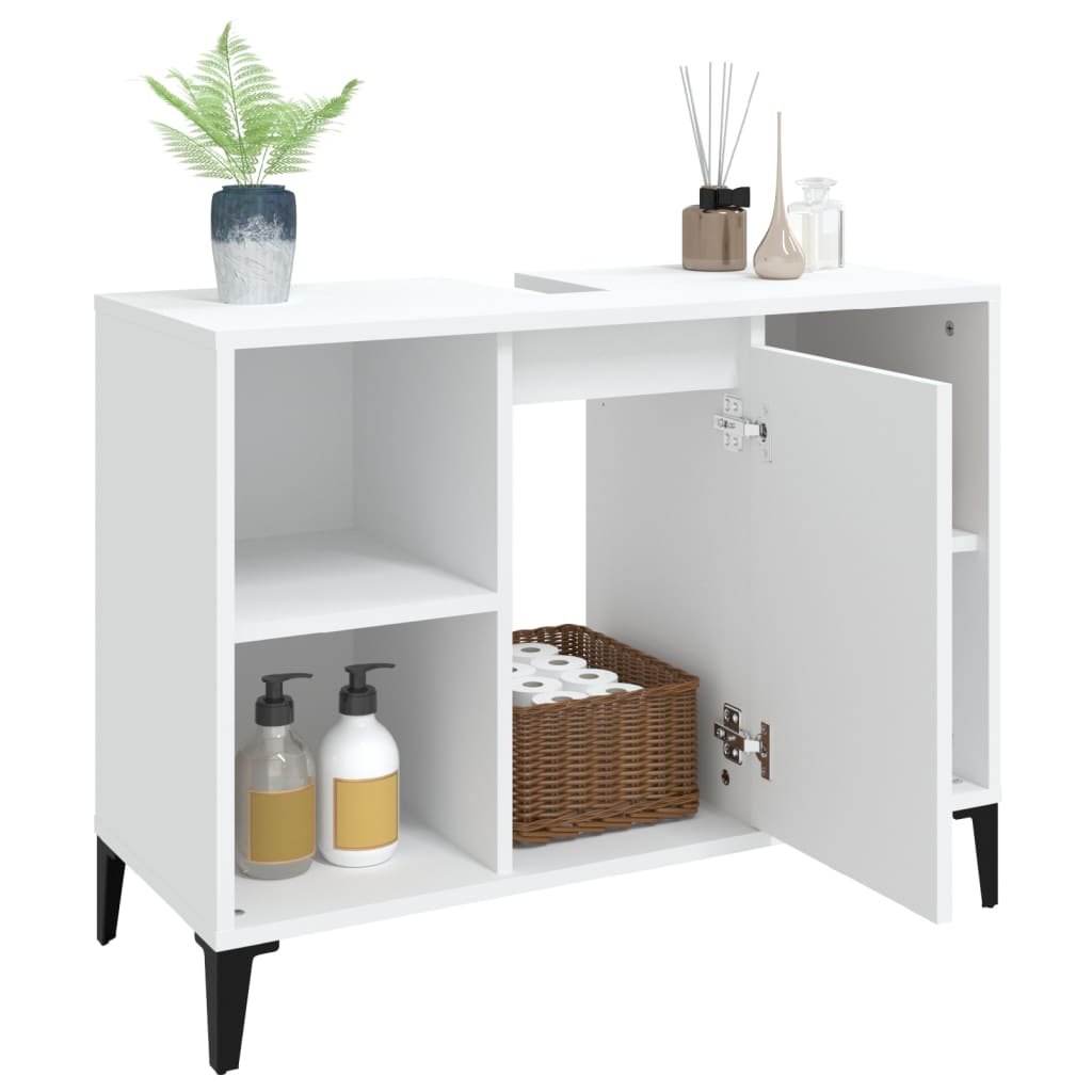 Meuble vasque blanc 80x33x60 cm en bois