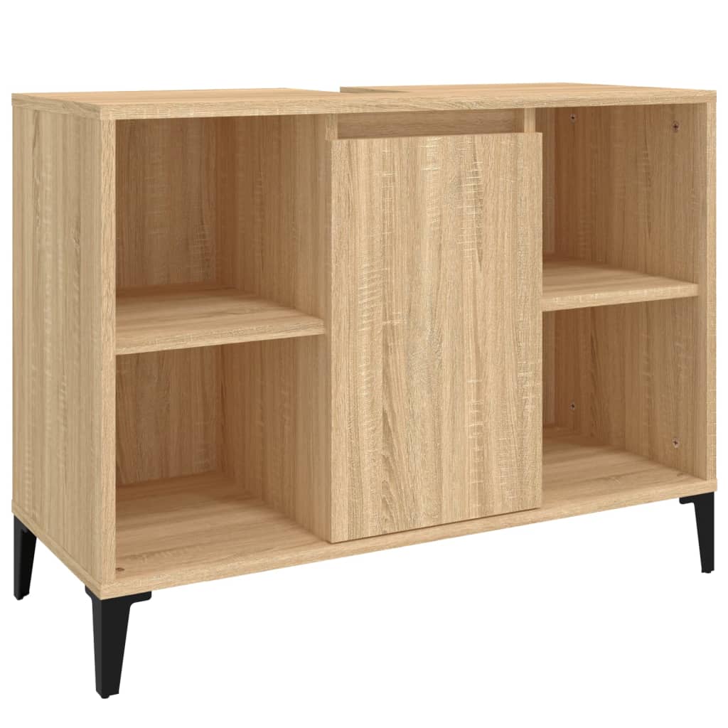 Waschbeckenunterschrank Sonoma-Eiche 80x33x60 cm Holzwerkstoff