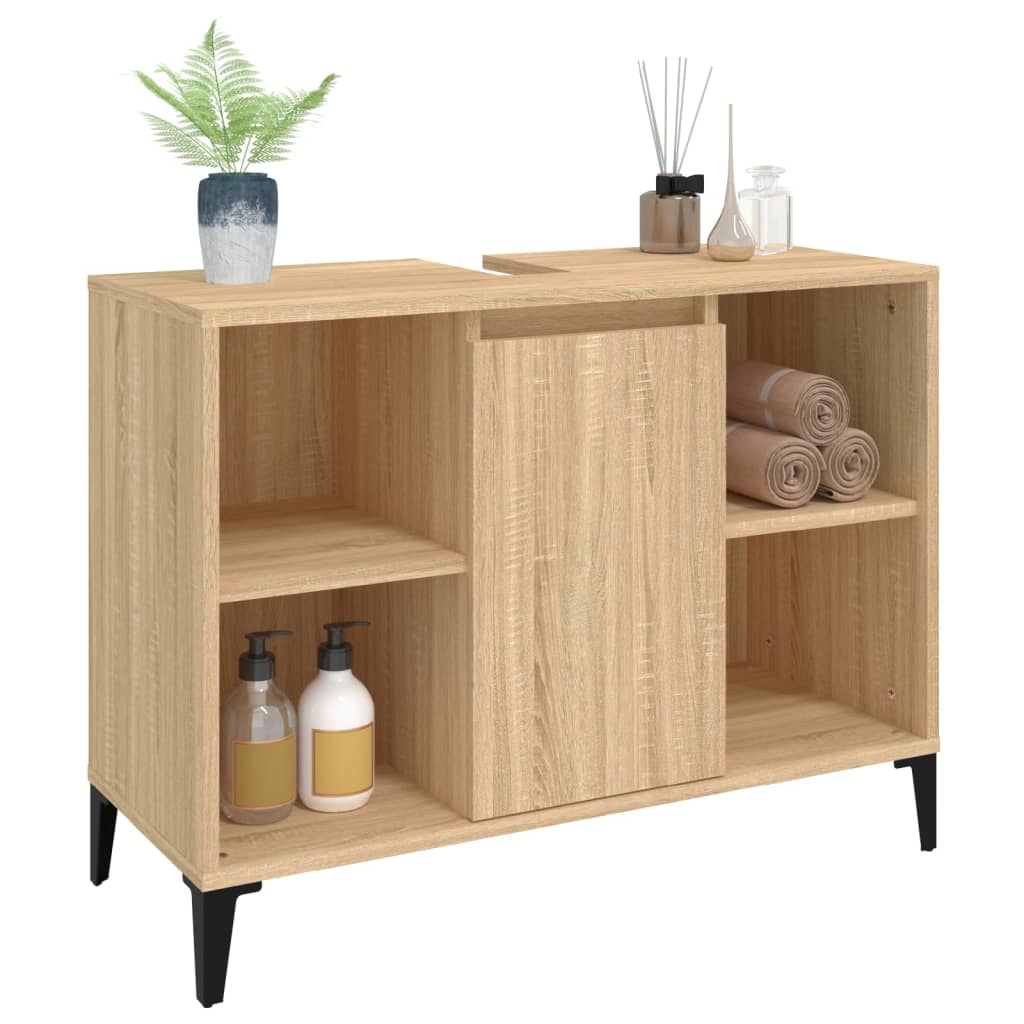 Meuble vasque en chêne Sonoma 80x33x60 cm en bois