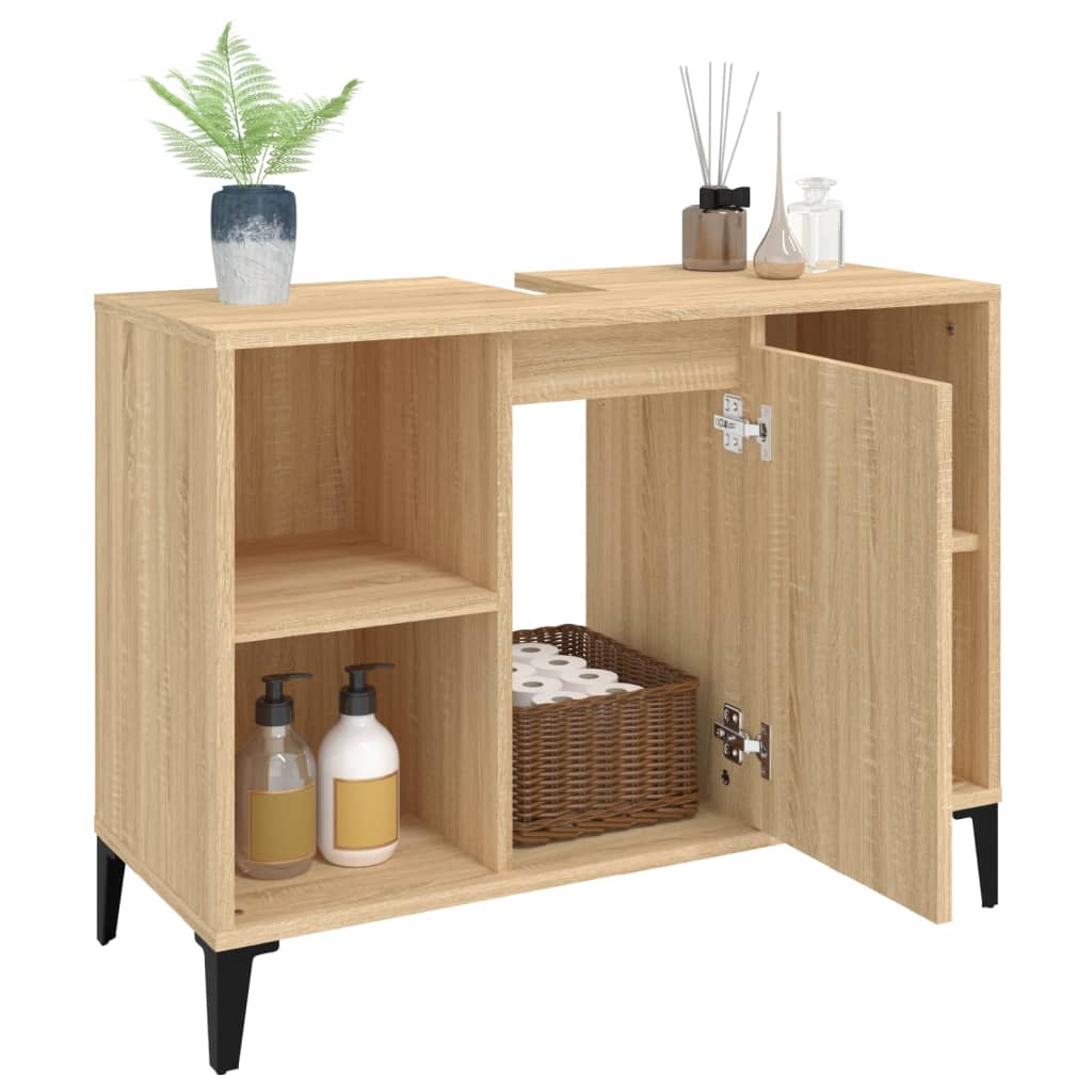 Waschbeckenunterschrank Sonoma-Eiche 80x33x60 cm Holzwerkstoff