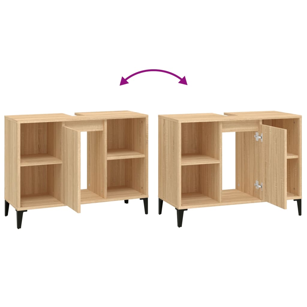 Meuble vasque en chêne Sonoma 80x33x60 cm en bois