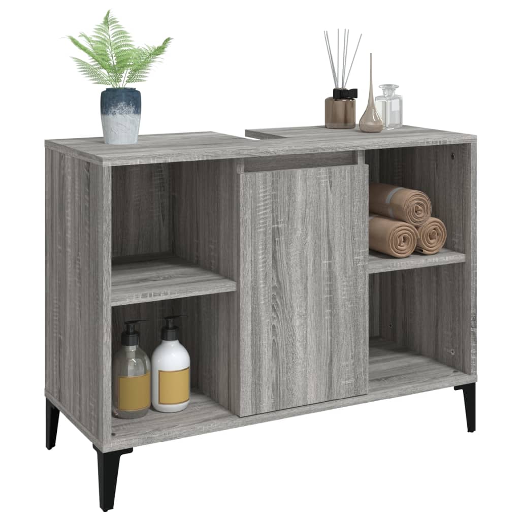 Meuble vasque Sonoma gris 80x33x60 cm en bois