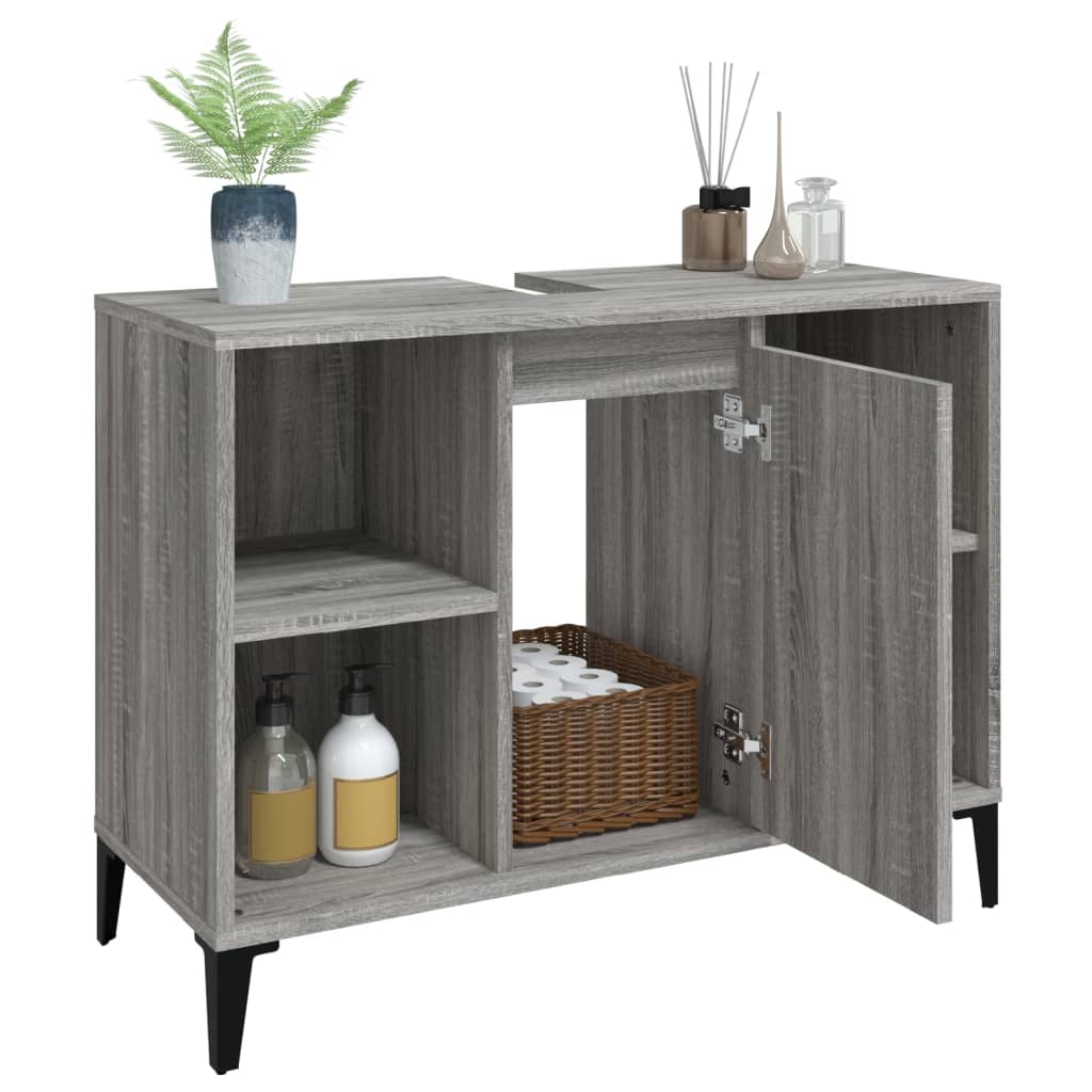 Meuble vasque Sonoma gris 80x33x60 cm en bois