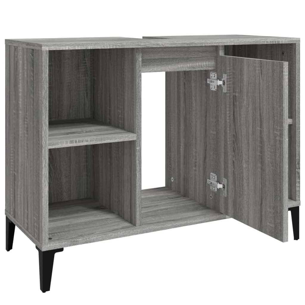 Waschbeckenunterschrank Grau Sonoma 80x33x60 cm Holzwerkstoff