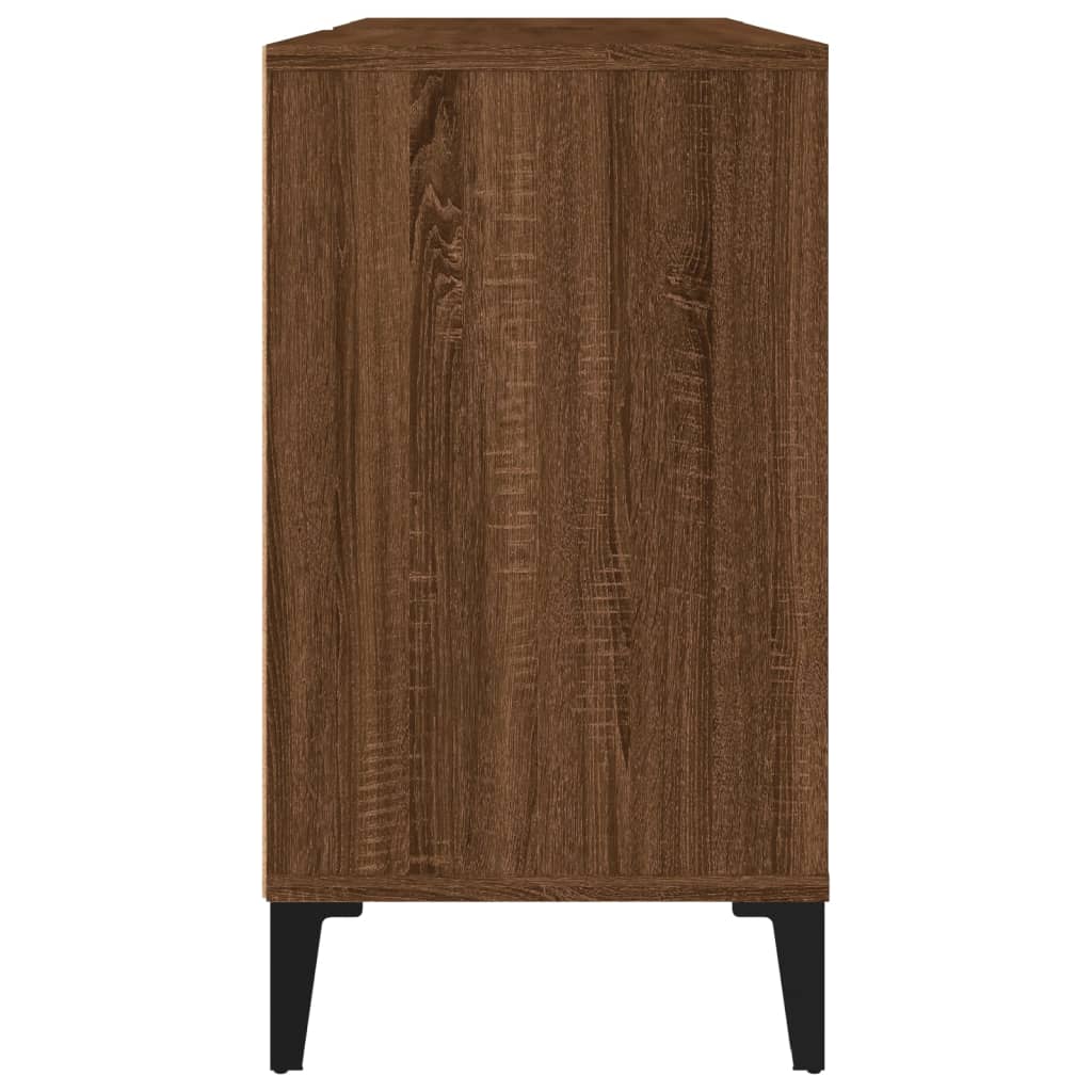 Meuble vasque aspect chêne marron 80x33x60 cm