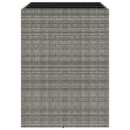 Bartisch mit Glasplatte Grau 105x80x110 cm Poly Rattan