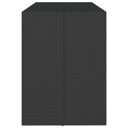Bartisch mit Glasplatte Schwarz 185x80x110 cm Poly Rattan