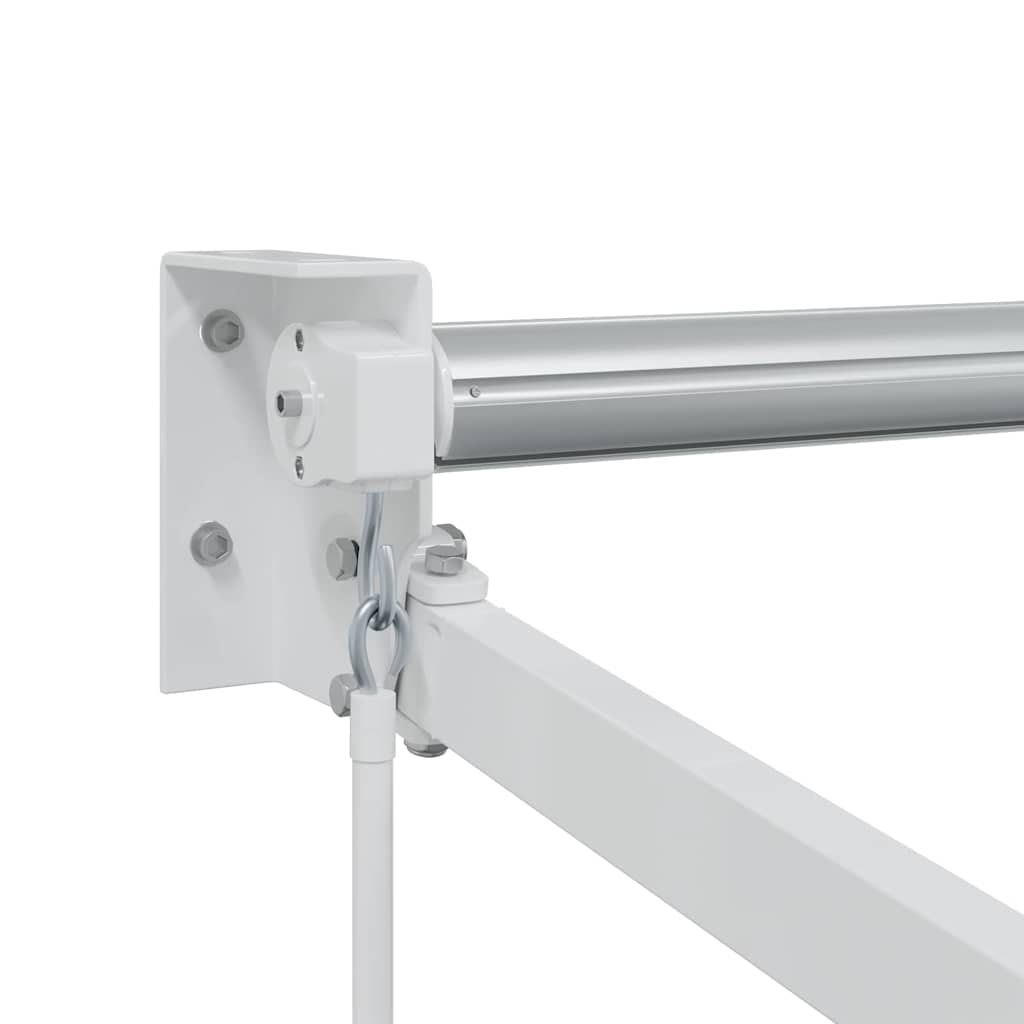 Ausziehbarer Sonnenschirmrahmen Weiß 350 x 250 cm Aluminium
