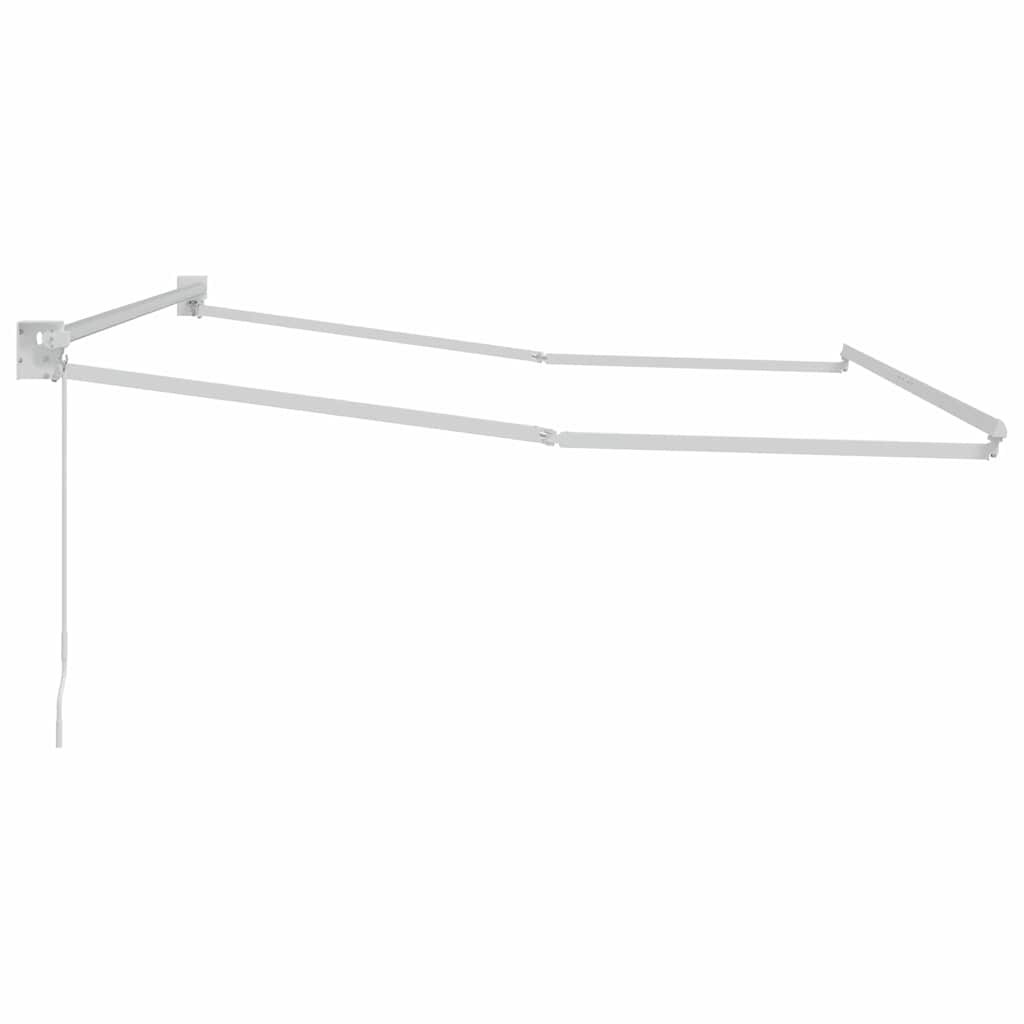 Ausziehbarer Sonnenschirmrahmen Weiß 350 x 250 cm Aluminium