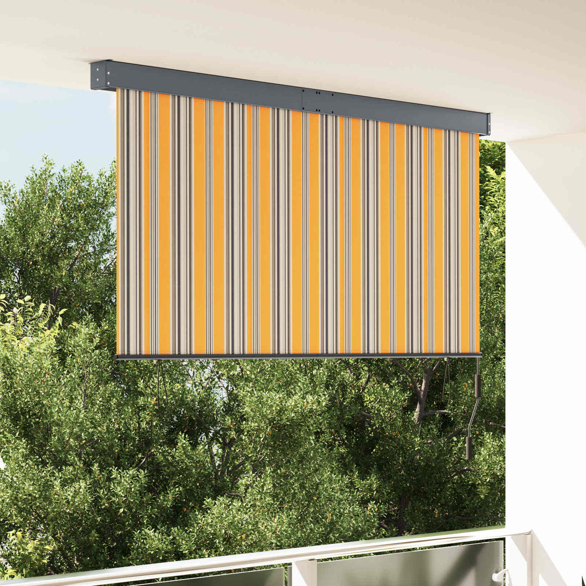 Rollo Gelb und Blau 180 x 250 cm Stoff und Aluminium