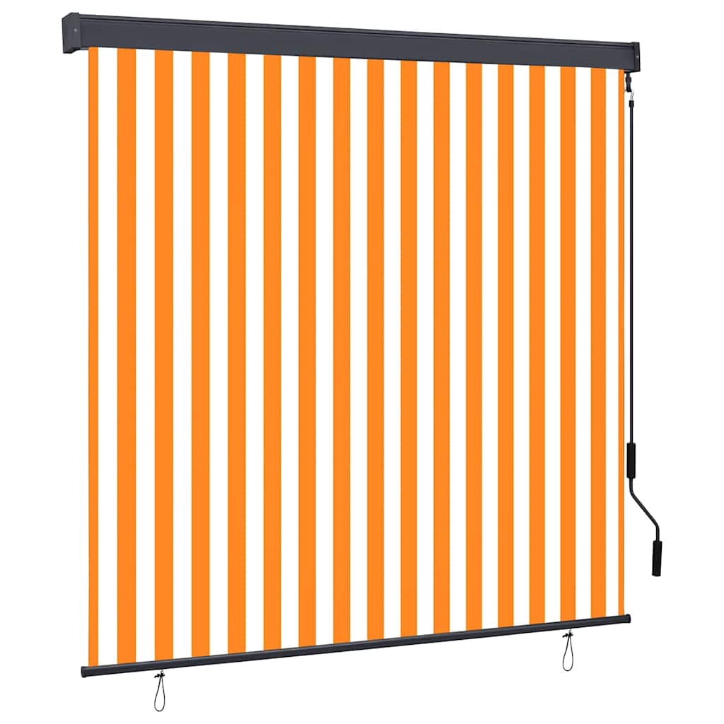 Rollo Weiß und Orange 180 x 250 cm Stoff und Aluminium